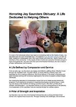 An Obituary Unveiling a Life of Kindness and Impact