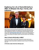 Exploring the Lives of Kevin Mccarthy's Children