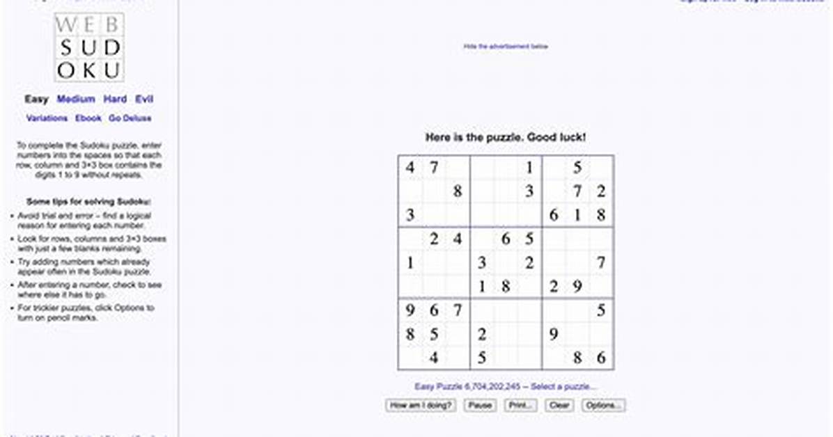 Unraveling the World of Websudoku: a Puzzle Lover's Paradise