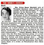 Vivian Burey Marshall Cause of Death